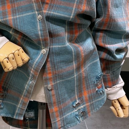 빈티지 체크 셔츠