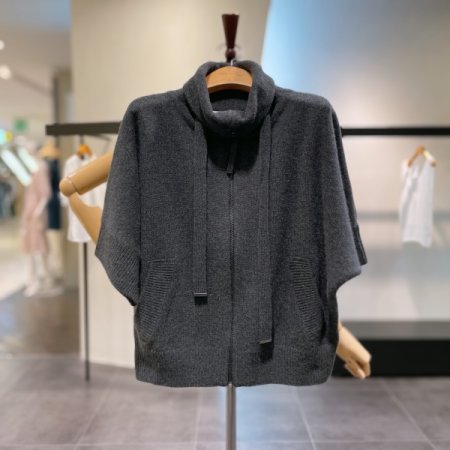 울 하이넥 가디건