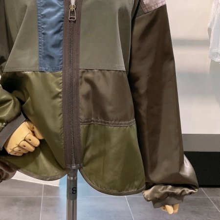 배색 블럭 야상 점퍼