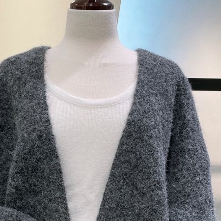 울 믹스 볼륨 가디건