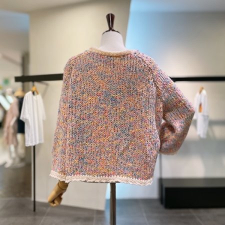 파스텔 믹스 니트 가디건