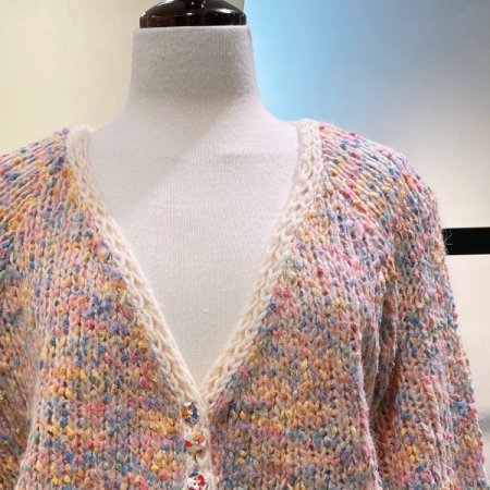 파스텔 믹스 니트 가디건