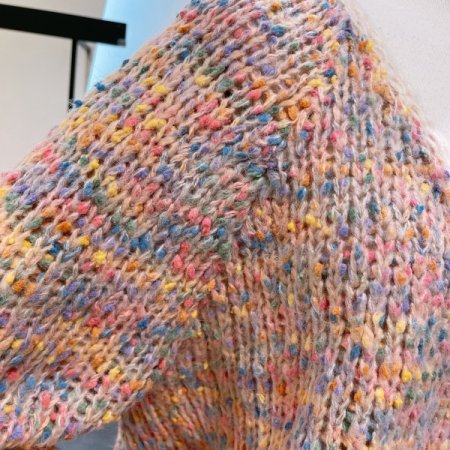 파스텔 믹스 니트 가디건