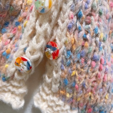 파스텔 믹스 니트 가디건