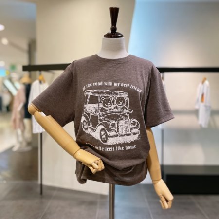 베어 프린트 반팔 티셔츠