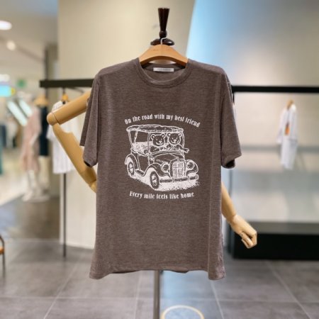 베어 프린트 반팔 티셔츠