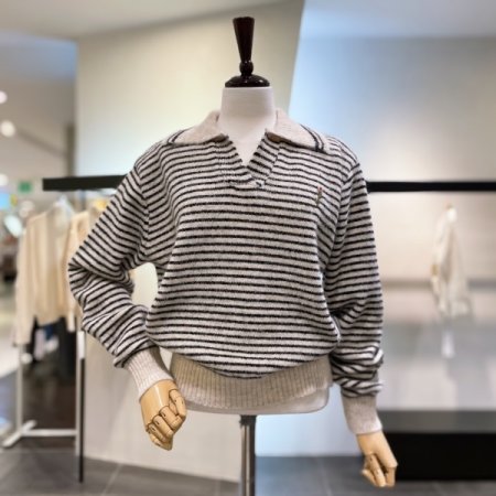 브이 단가라 카라 니트