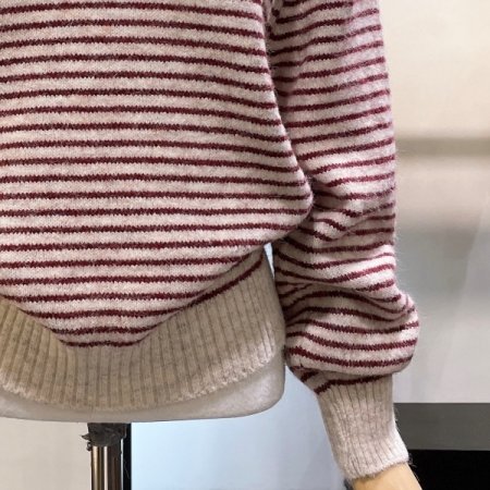 브이 단가라 카라 니트