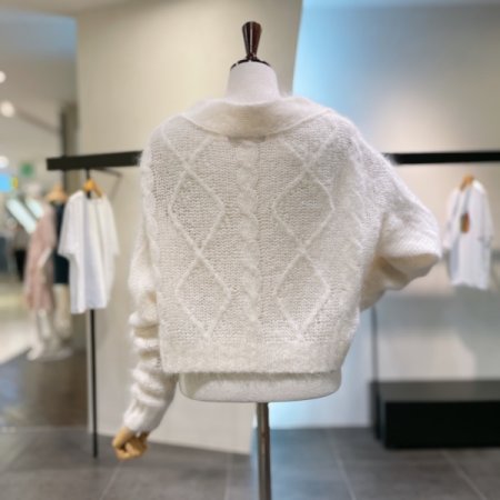 브러쉬 울 크롭 가디건