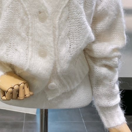 브러쉬 울 크롭 가디건