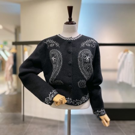 페이즐리 포인트 가디건