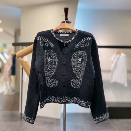 페이즐리 포인트 가디건