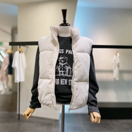 이지 코듀로이 패딩 조끼