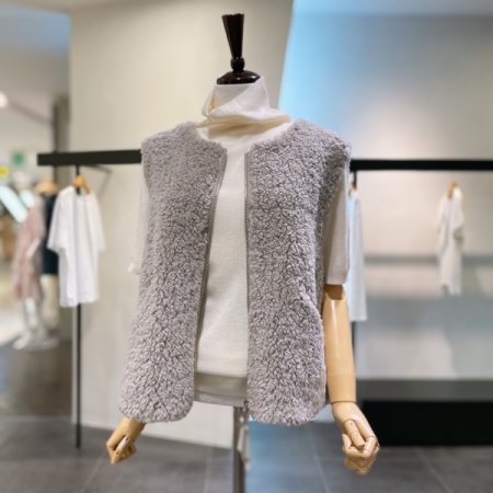플러피 퍼 집업 조끼