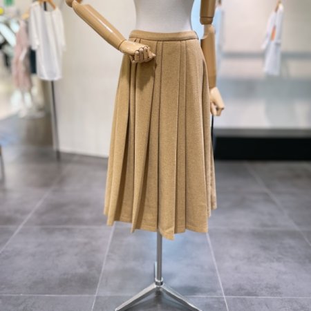 울 플리츠 스커트