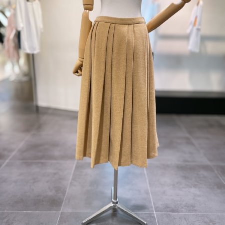 울 플리츠 스커트