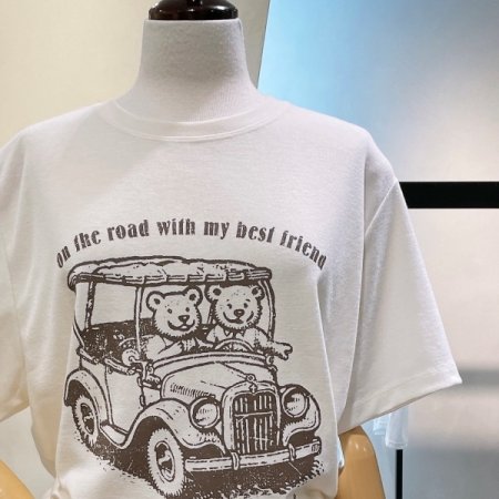 곰돌이 프린트 반팔 티셔츠