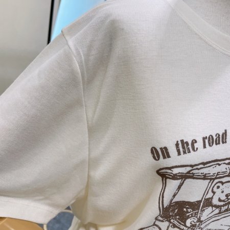 곰돌이 프린트 반팔 티셔츠