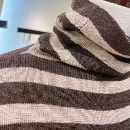 단가라 반팔 니트