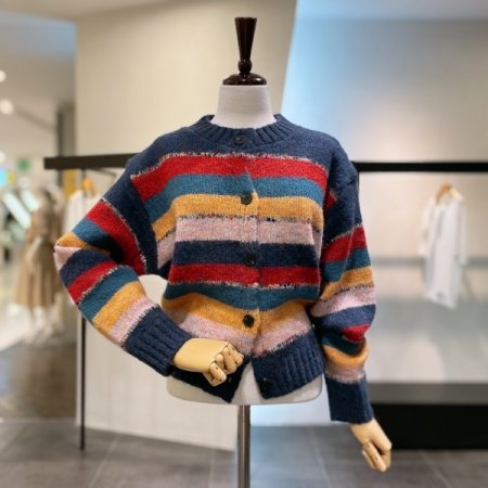 멀티 배색 가디건