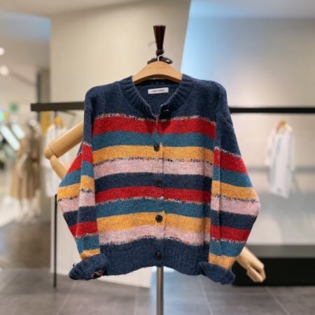 멀티 배색 가디건