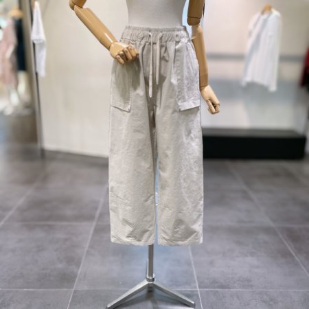 배색 스트링 스판 팬츠