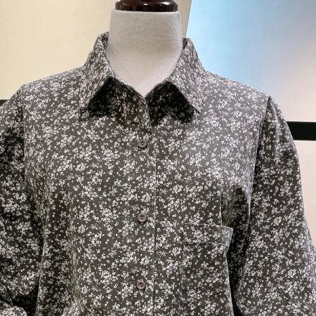 플라워 볼륨 셔츠