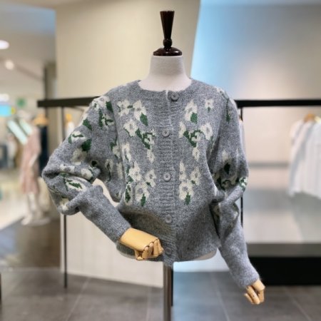 플라워 니트 가디건