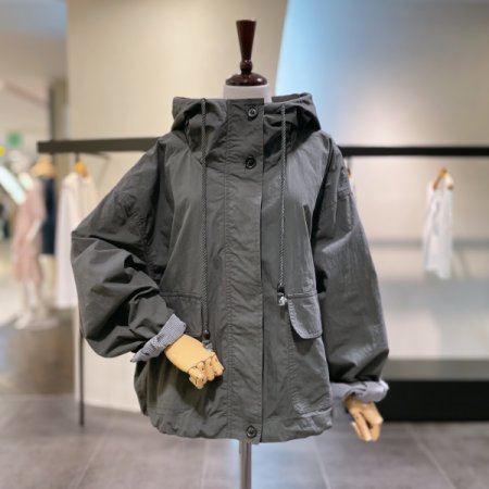 윈드 후드 스트링 점퍼