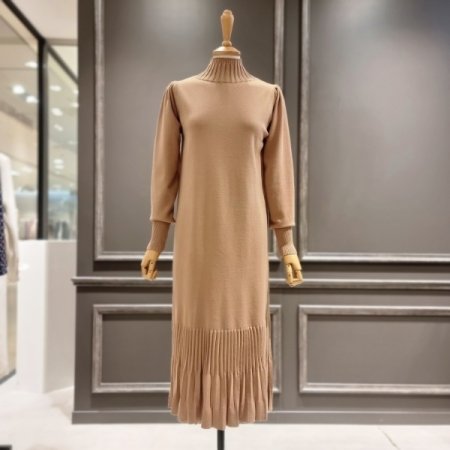 넥주름 H 라인 니트 원피스