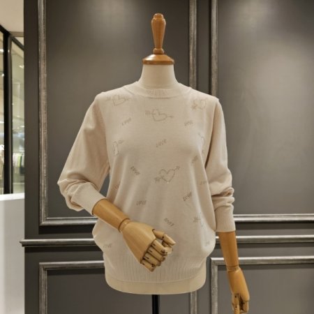 하트 패턴 핫픽스 니트