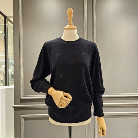 하트 패턴 핫픽스 니트