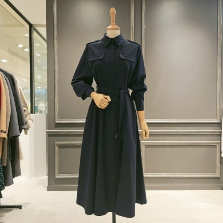 카라넥 벨티드 A라인 원피스