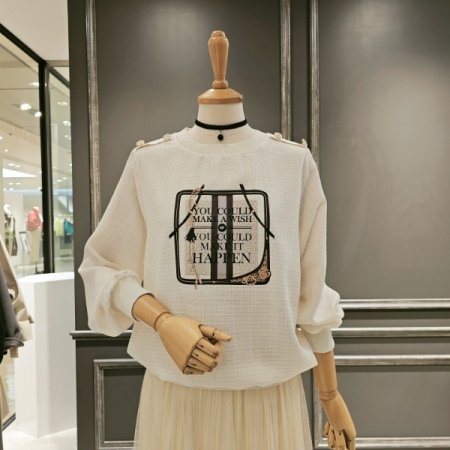 루즈핏 레터링 블라우스