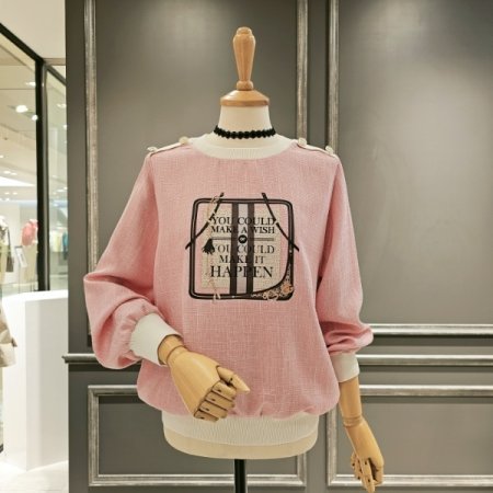 루즈핏 레터링 블라우스