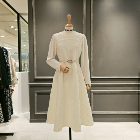 니트배색 A라인 원피스