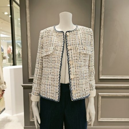 롤업소매 트위드 자켓