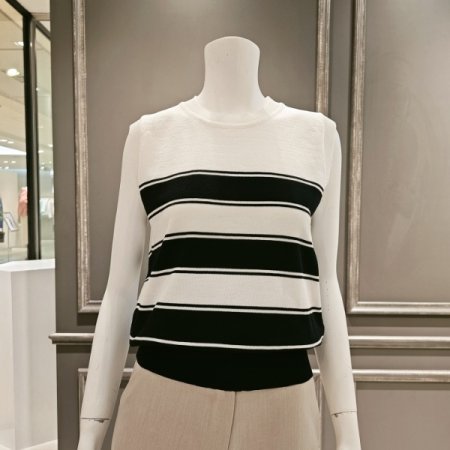 민소매 스트라이프 니트