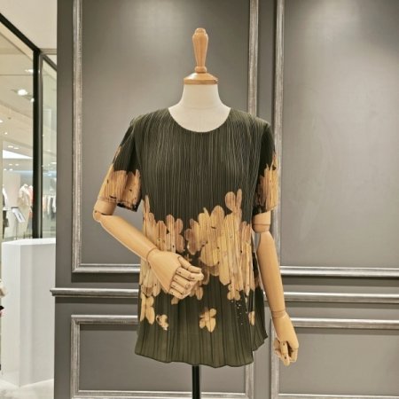 아코디언 주름 블라우스