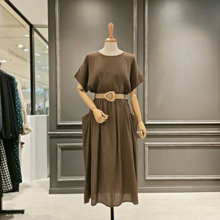 라탄 벨트 루즈핏 원피스