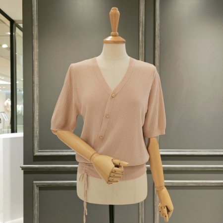 밑단셔링 브이넥 니트