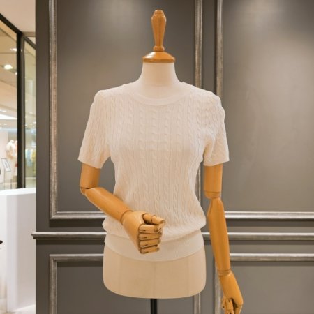 케이블 반팔 니트