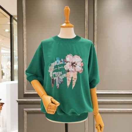 7부소매 루즈핏 블라우스