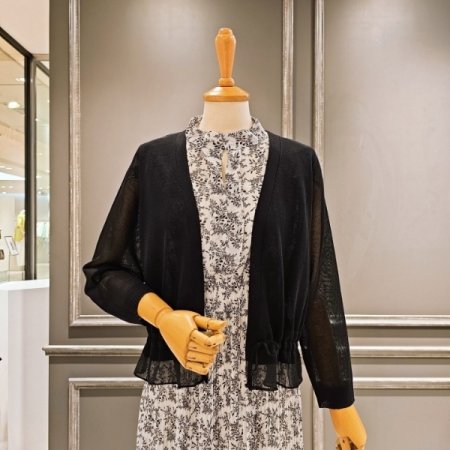 밑단프릴 시스루 가디건