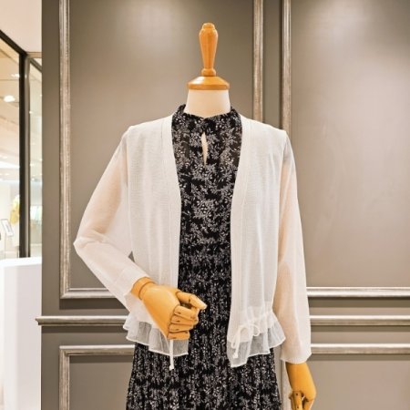 밑단프릴 시스루 가디건