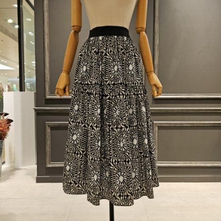 밴딩 벌룬 면 스커트