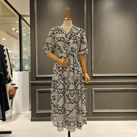 브이넥 쉬폰 원피스