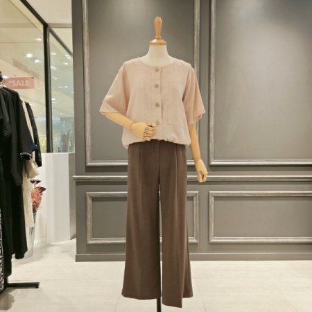 핀턱 주름 밴딩 팬츠