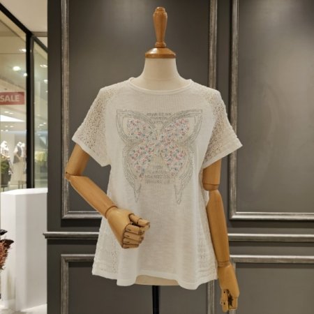 A라인 나비 패턴 니트