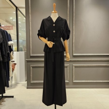 투 핀턱 세미 와이드 팬츠